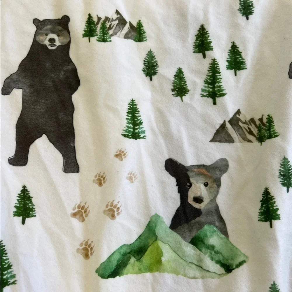 Caden lane forest friends knotted gown 0-3 months mountains bears
